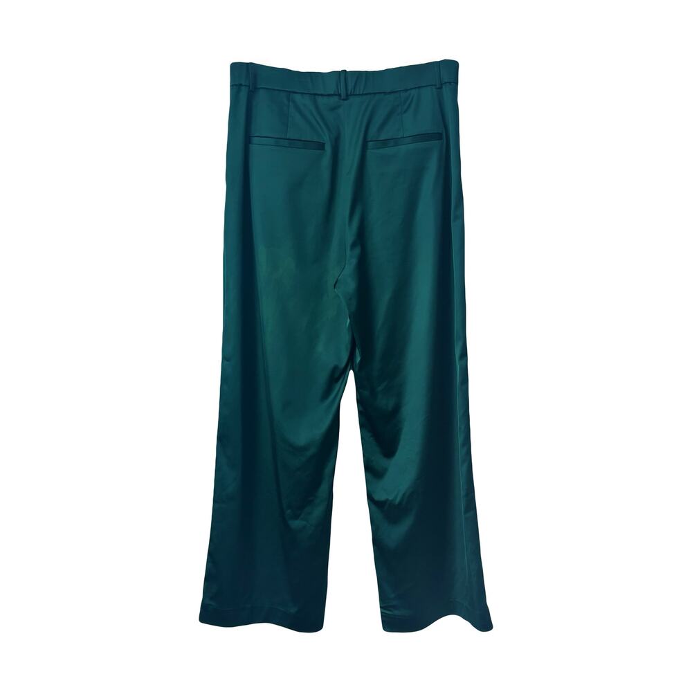 Abercrombie & Fitch Sloane Tailored Deep Green Satin Pants Sz 31 - Picture 4 of 8